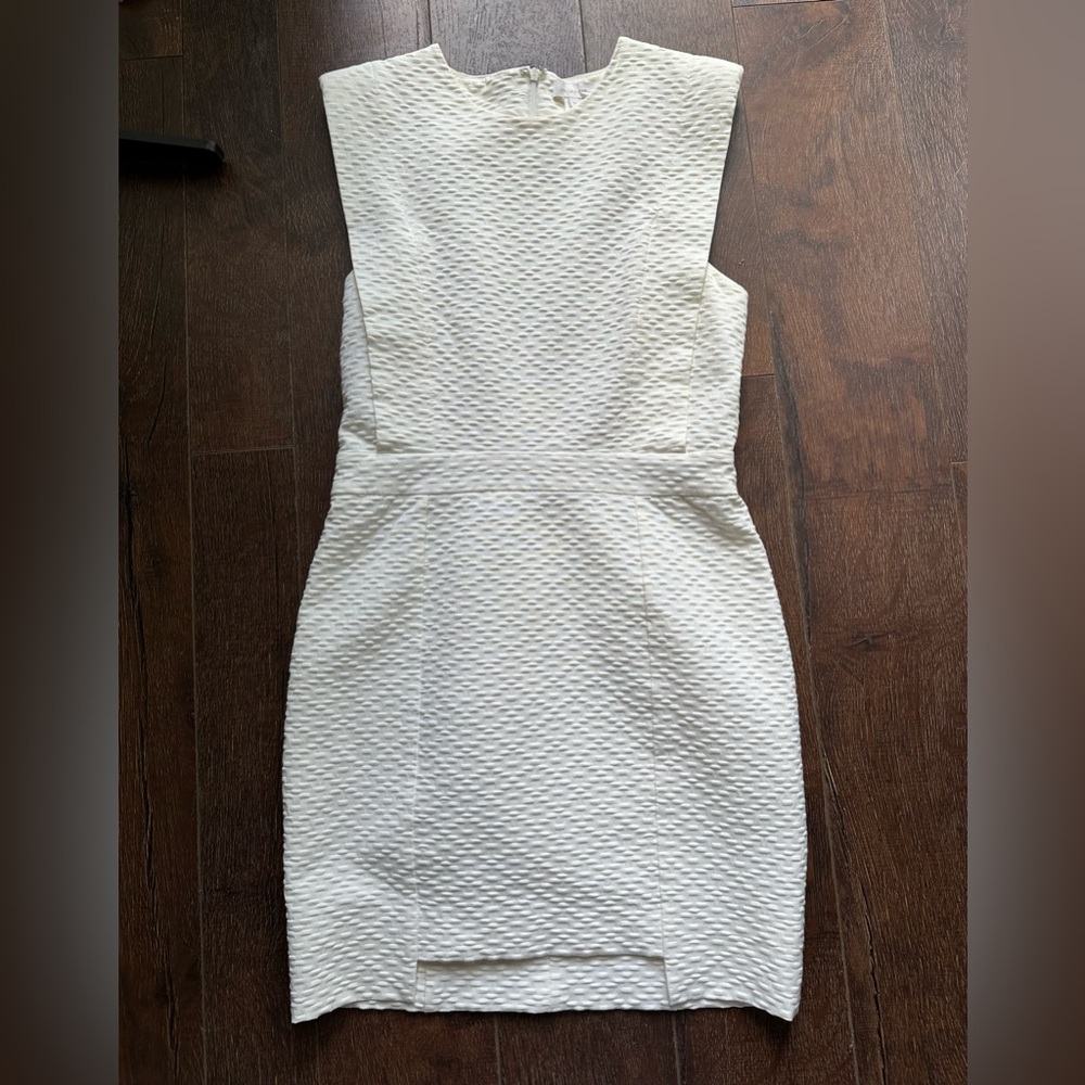 Chic Textured White Mini Dress